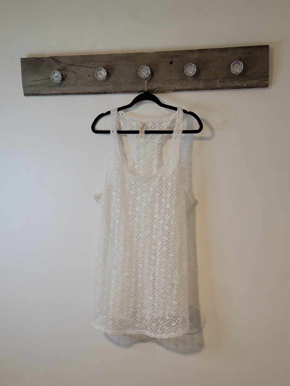 Miken White Lace Tank Coverup SZ XL
